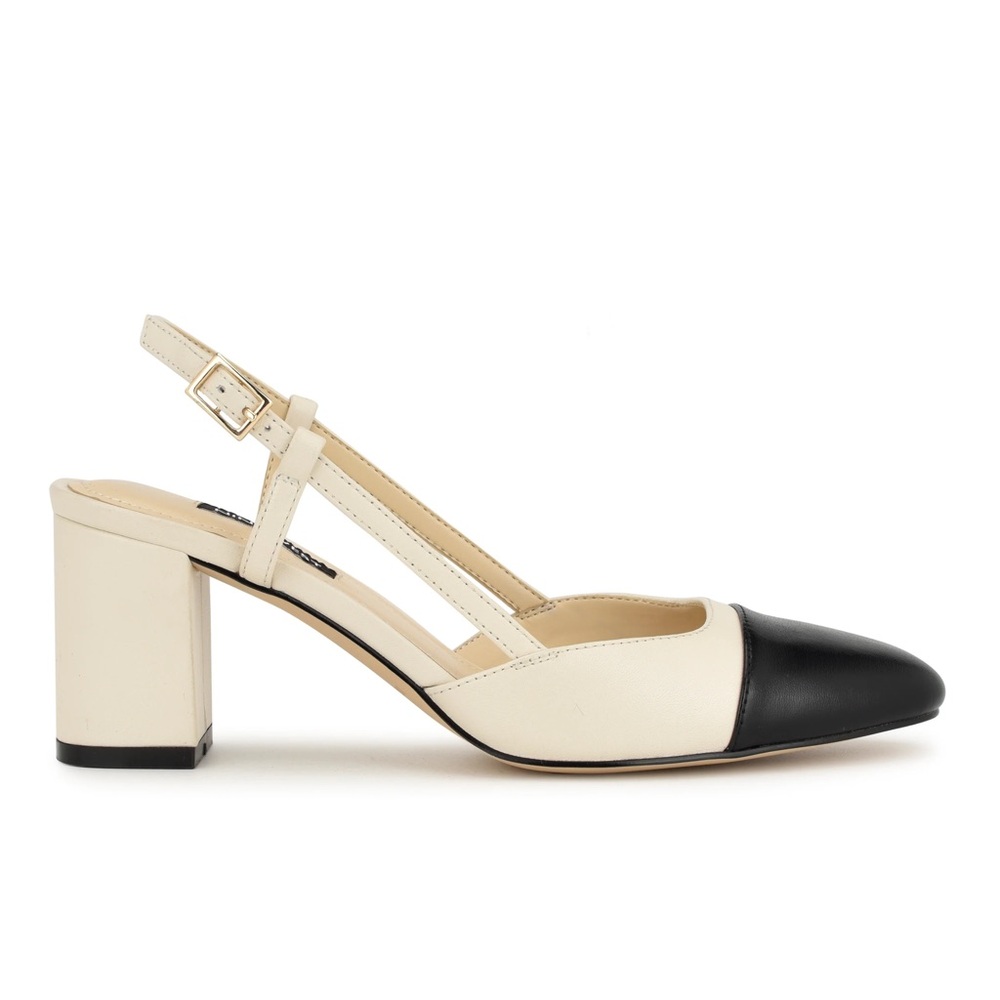 Nine West Ivory Block Heel Slingbacks - 8.5